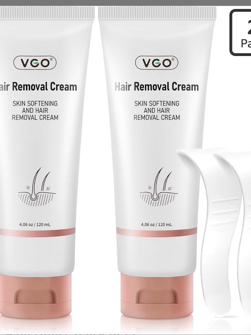 VCO Hair Removal Cream - White and Blush Pink Packaging
